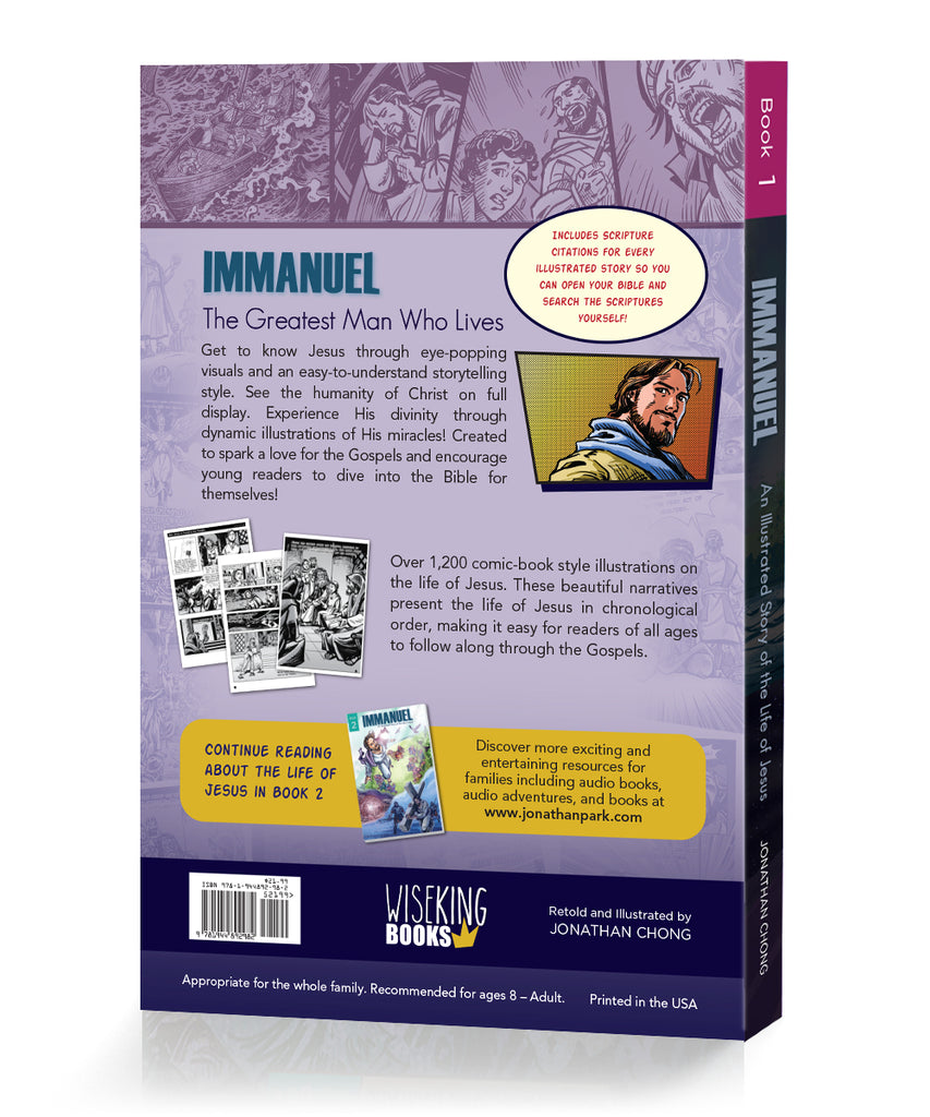Immanuel - An Illustrated Story on the Life of Jesus - Book 1 Back Cover